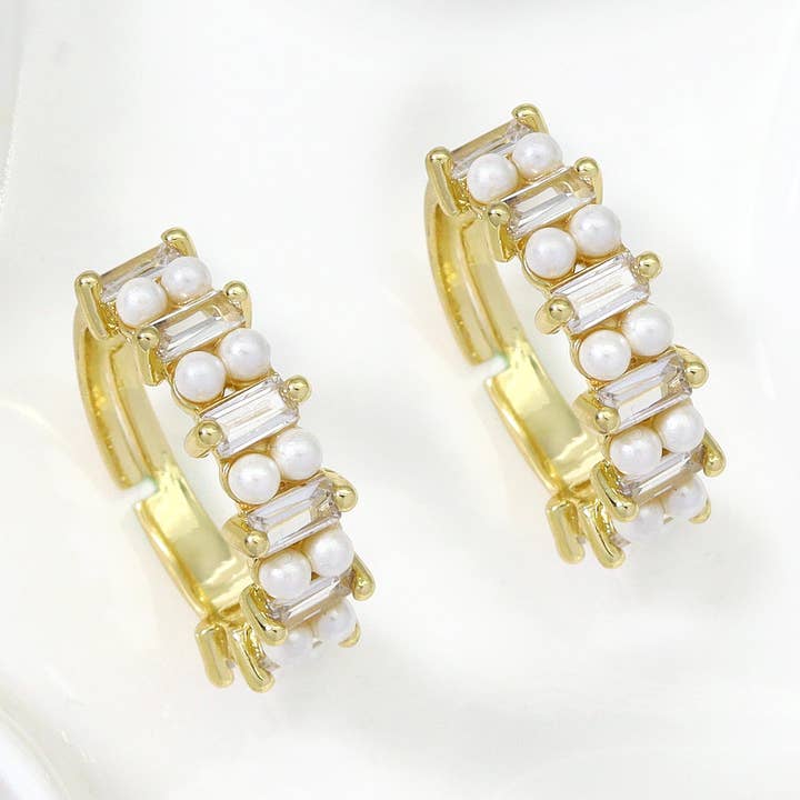 Pärla med Baguette CZ Band Ring, Sku #LD324 för wholesale av BestBeads&Beyond