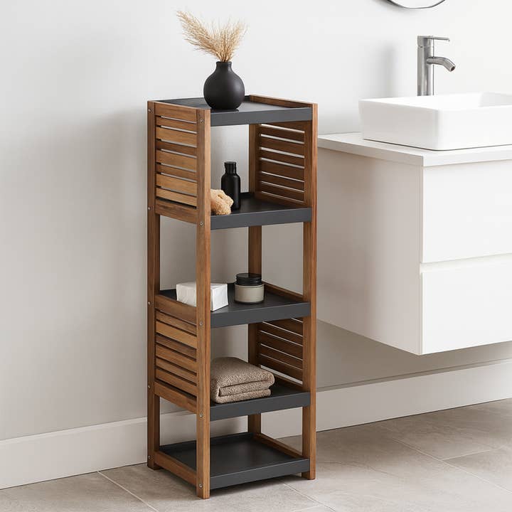 Open-Shelf Unit – Brown Gray Elements for wholesale by Evideco French Home Goods