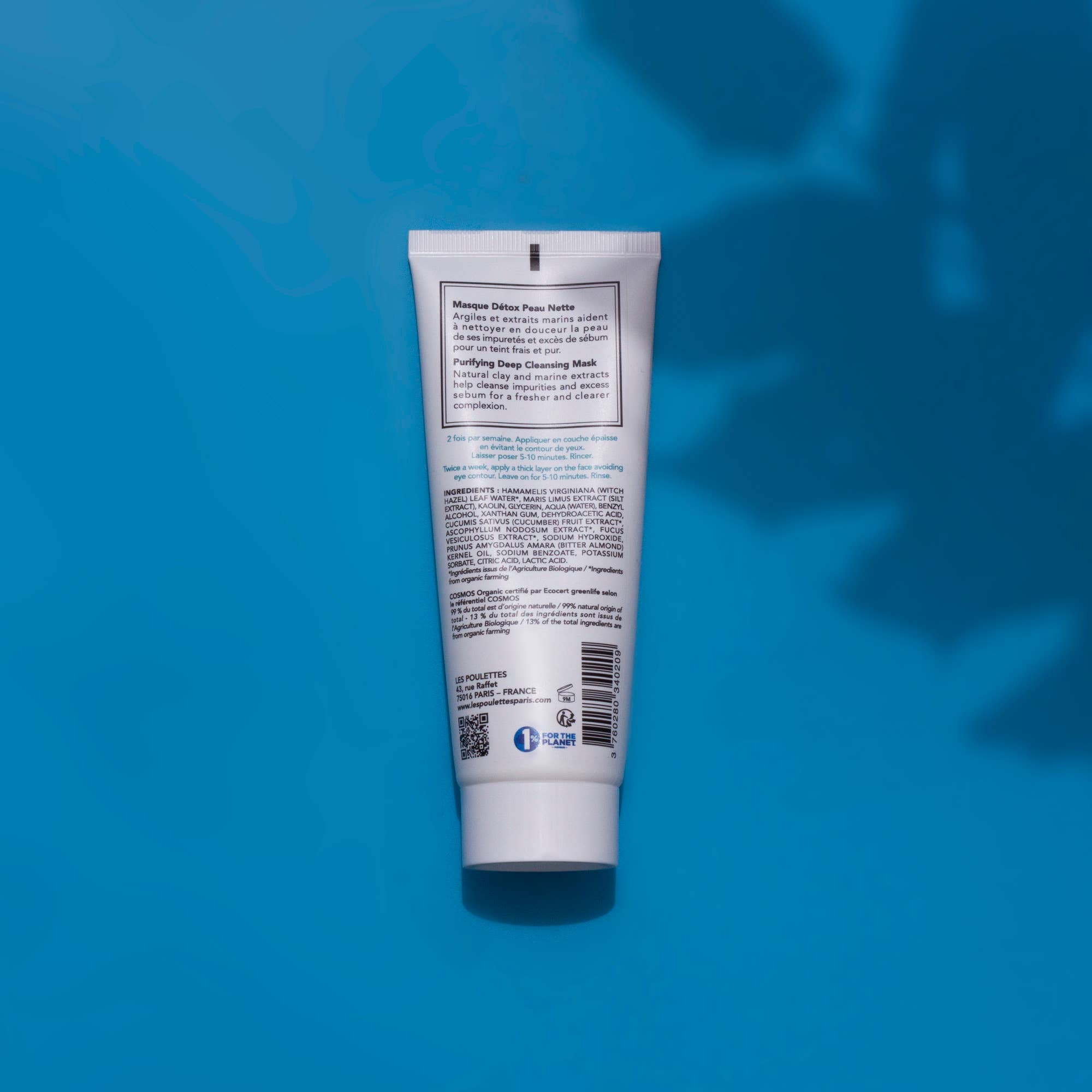 Les Poulettes Paris - Vendita all'ingrosso Maschera viso - Maschera detox biologica per pulizia profonda della pelle Cosmos Organic2