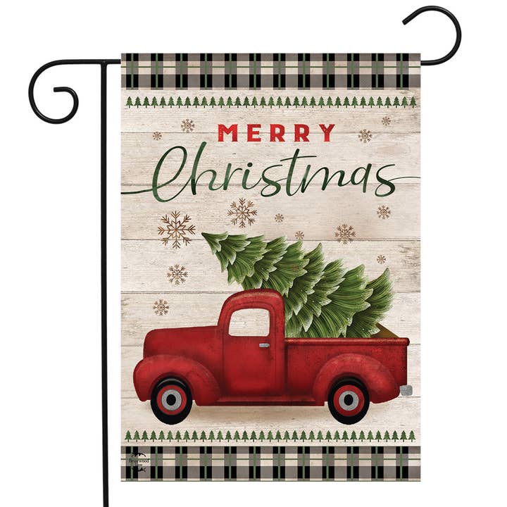 Merry Christmas Pickup Truck Garden Flag for wholesale by Briarwood Lane