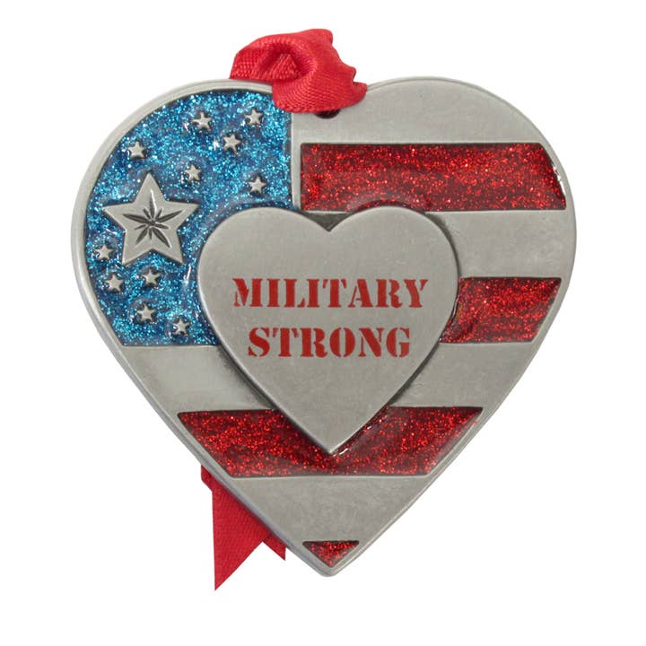 Adorno de Peltre Corazón Patriótico para venta al por mayor de Gloria Duchin