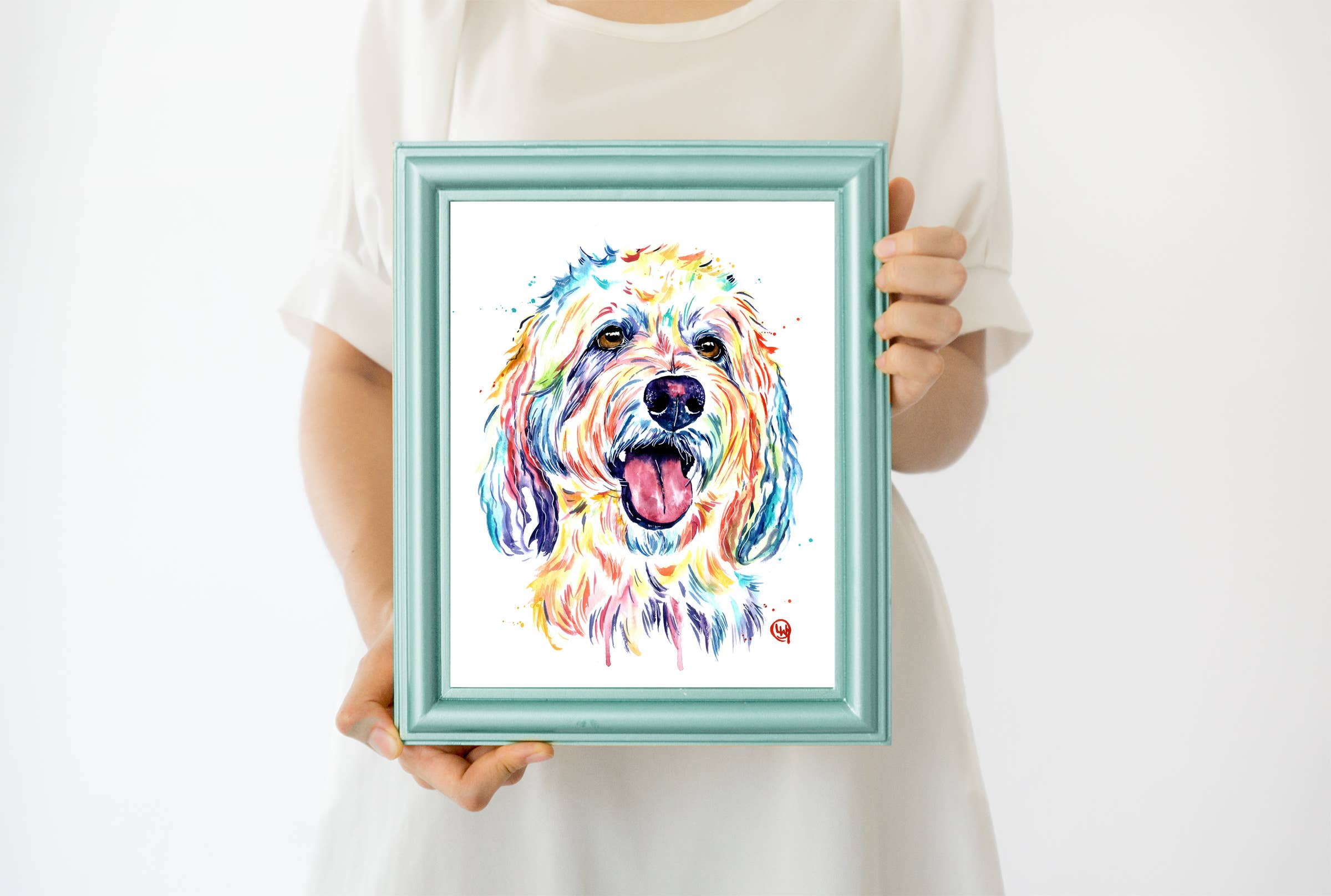 Whitehouse Art - Wholesale Art Print - Goldendoodle Art Print - Laberdoodle, Pet Portrait5