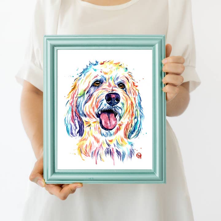 Whitehouse Art - Wholesale Art Print - Goldendoodle Art Print - Laberdoodle, Pet Portrait5