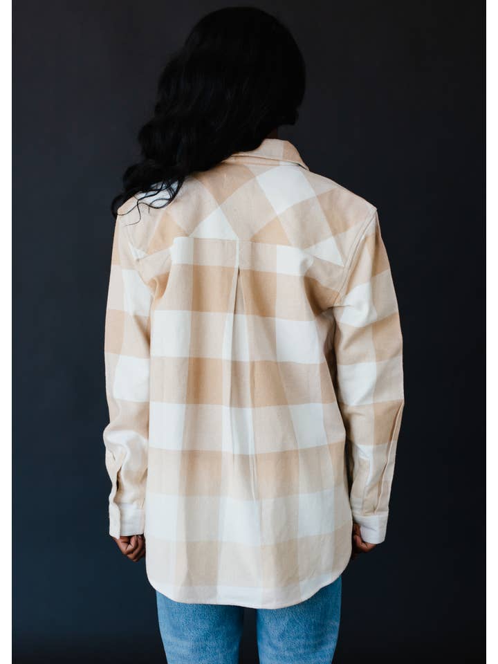 Panache Apparel Co. - Wholesale Shirt - Women's - Tan & Ivory Plaid Flannel