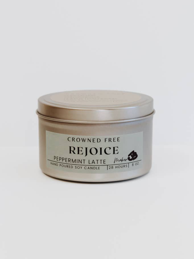 Rejoice Candle - 8oz - Made by Survivors for wholesale by Crowned Free