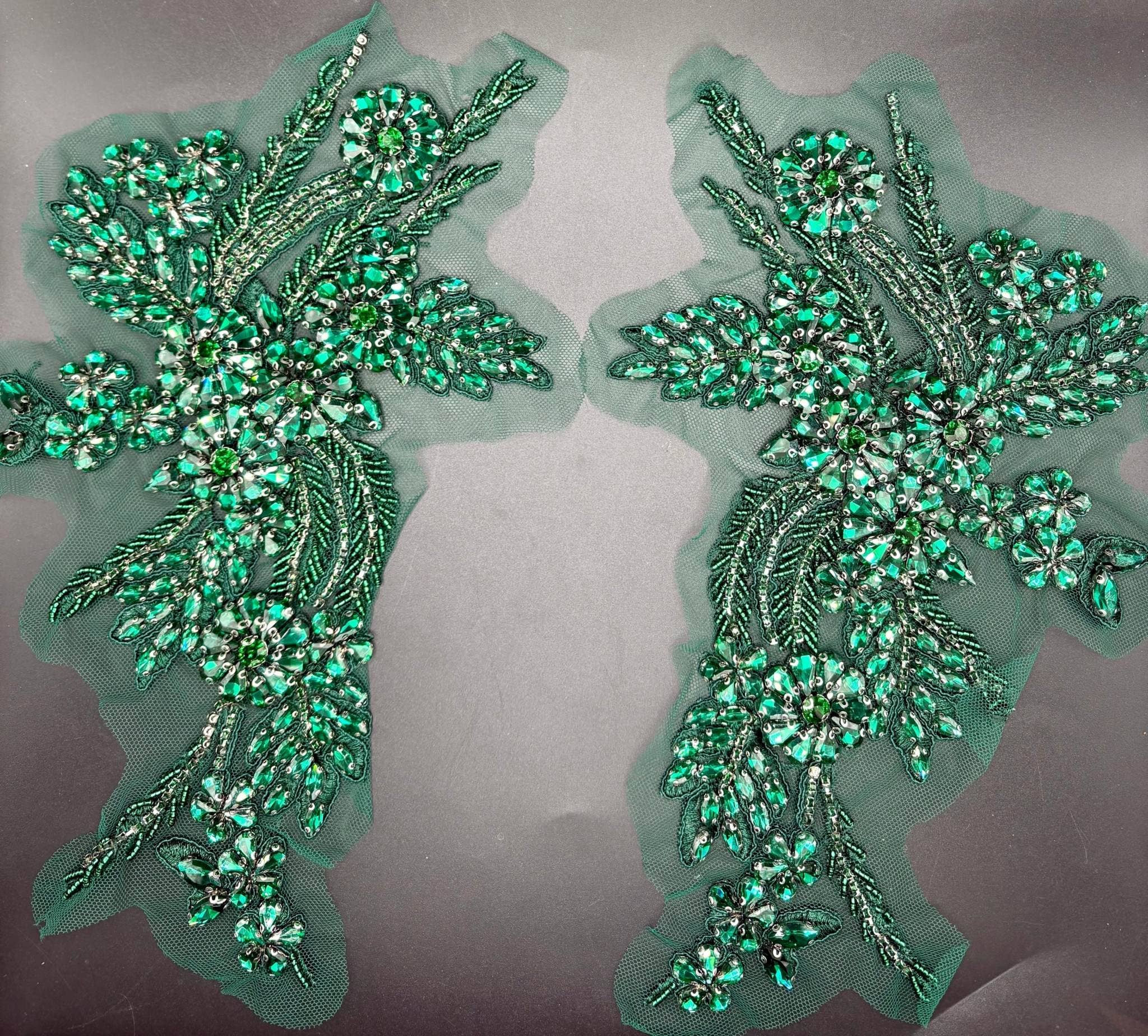 Appliques with Glitz - Wholesale Patch - Rhinestone Applique Pair (Various Colors)8