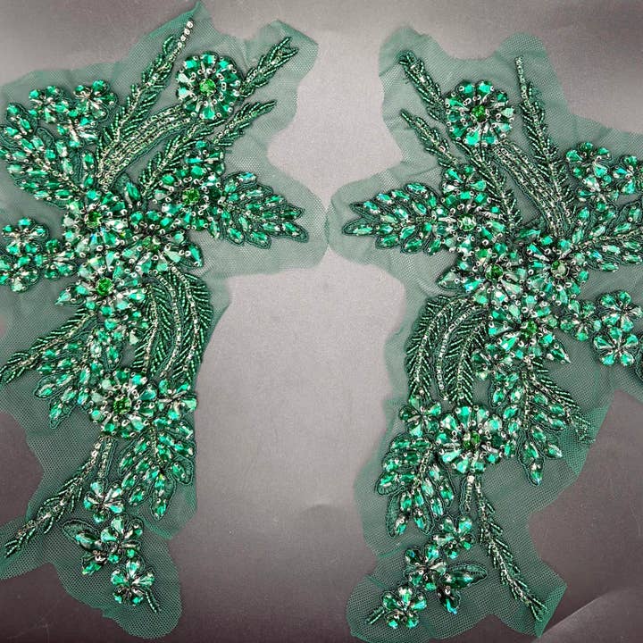 Appliques with Glitz - Wholesale Patch - Rhinestone Applique Pair (Various Colors)8