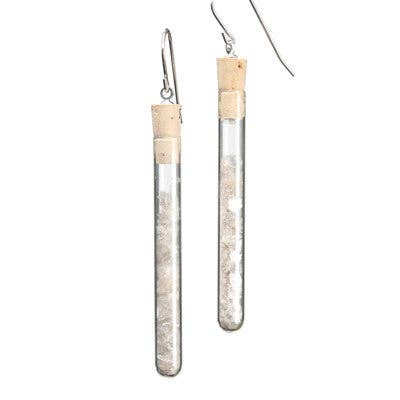 Mica glitter test tube earrings for wholesale by Amy Pfaffman Jewelry