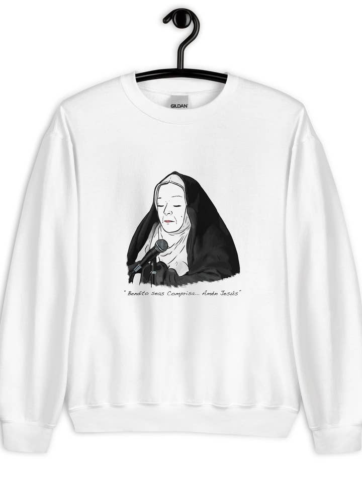 Sister Esperanza Long Sweatshirt for wholesale by El loco del Pelo Rizo