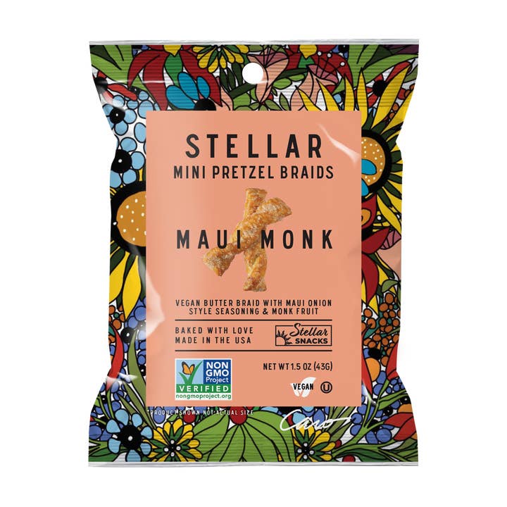 Stellar Snacks - Wholesale Pretzels - Stellar Pretzel Braids - Maui Monk - 1.5oz