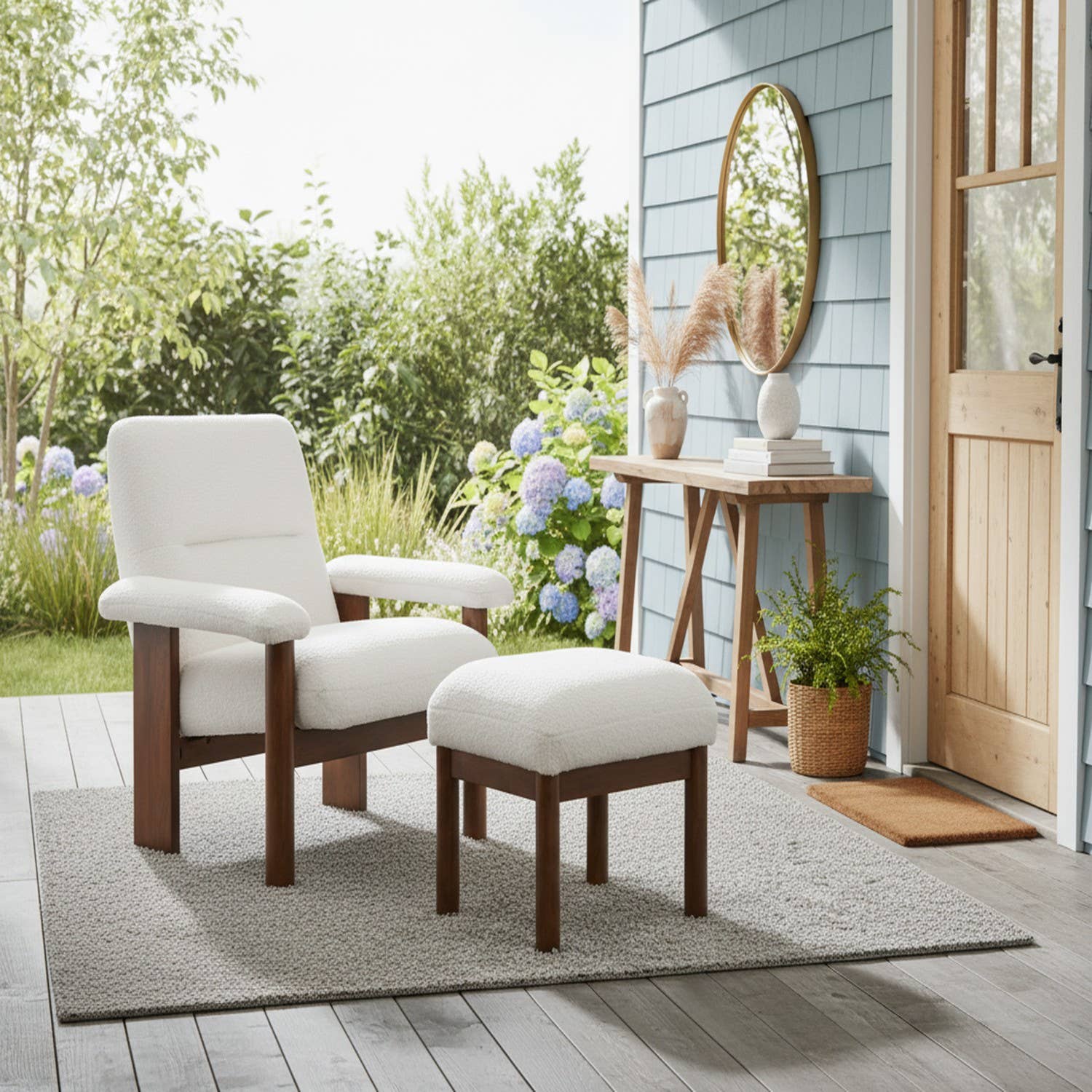 HOMYCASA DESIGN INC - Wholesale Chair - Modern Accent Chair with Ottoman, Lounge Chair with Footrest1