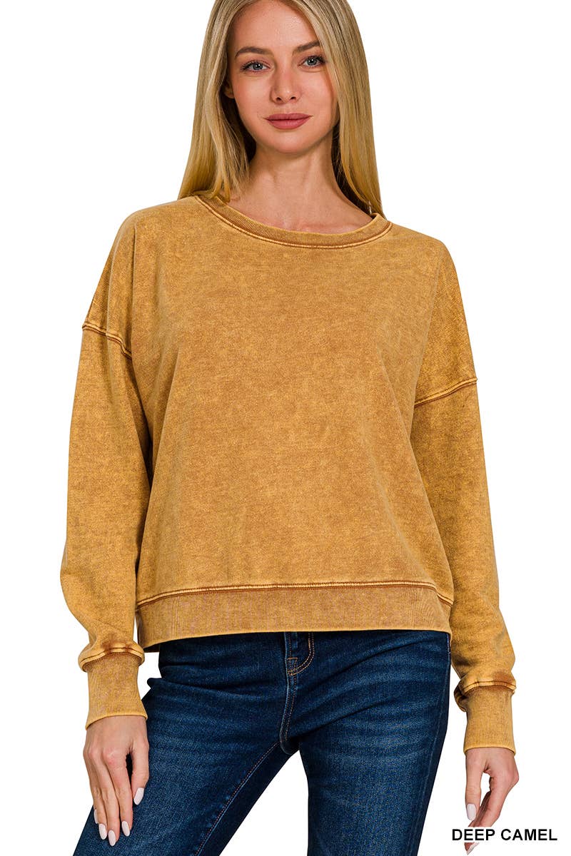 42POPS - Venta al por mayor Sudadera - Mujer - ....SI-25090 JERSEY FRANCÉS TERRY LAVADO ÁCIDO CON CUELLO BARCO6