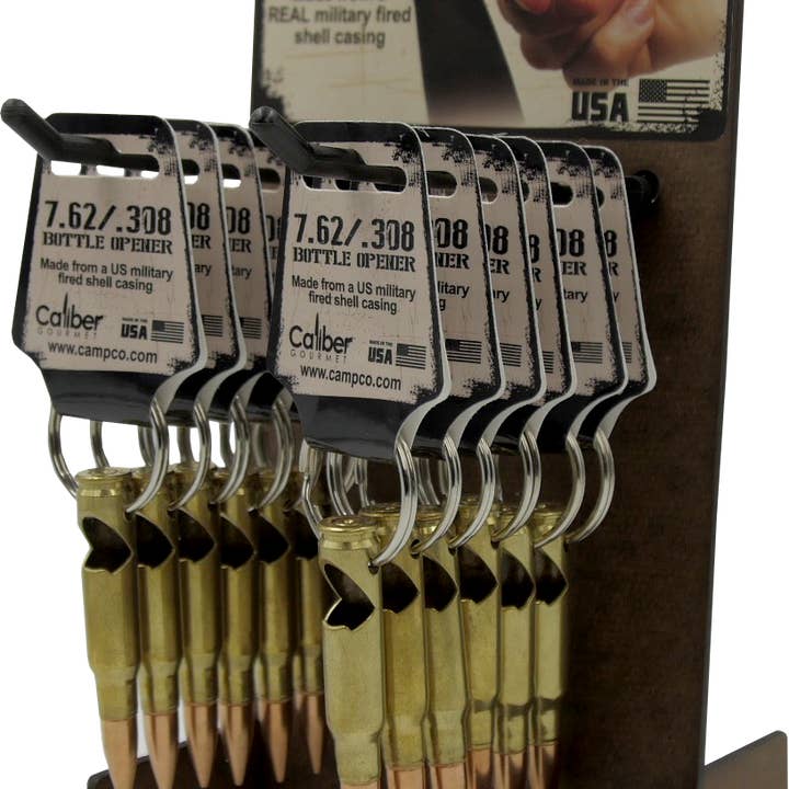 CALIBER GOURMET / CAMPCO - Wholesale Keychain - Unisex - 308 Bottle Opener Keychain Display of 24