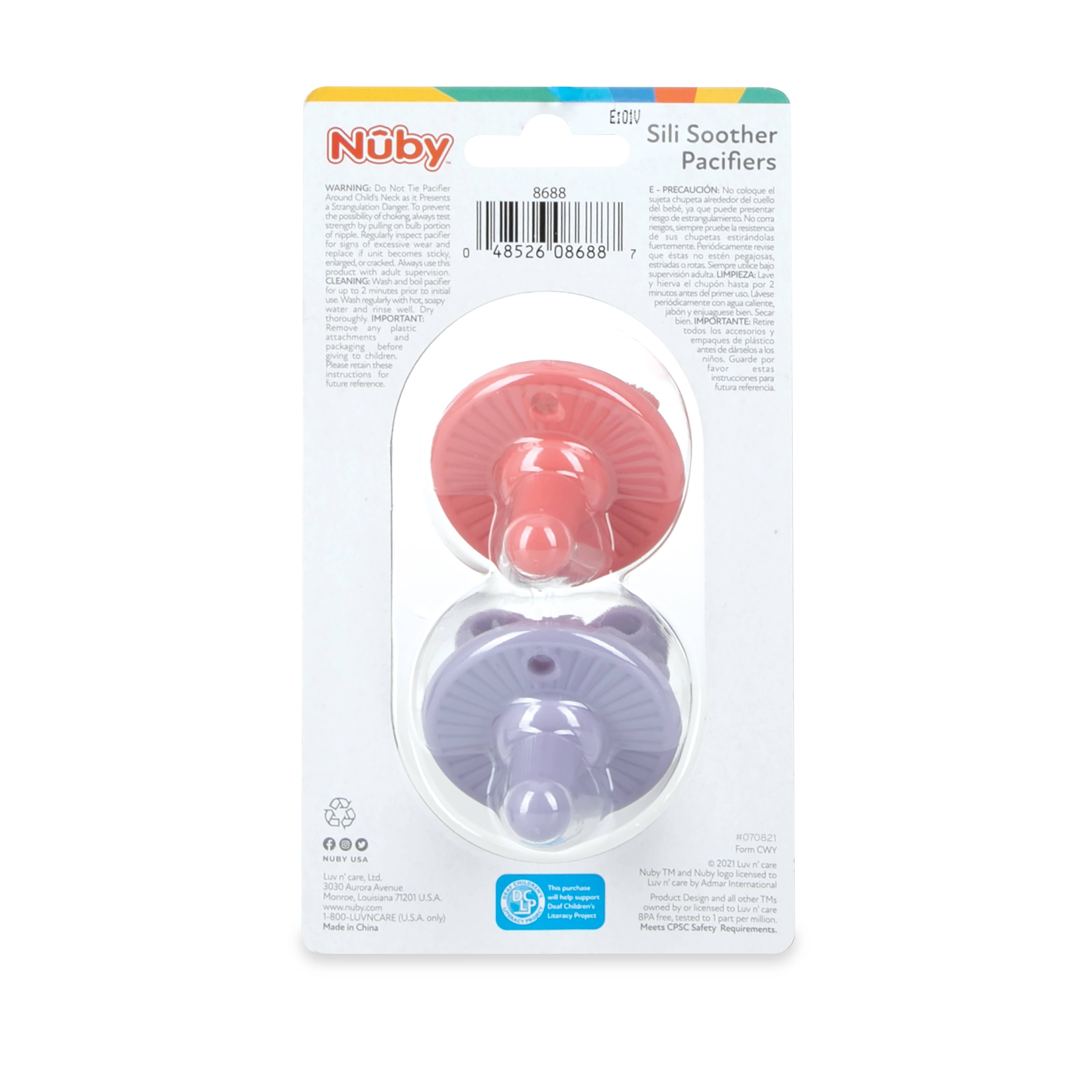 Nuby - Wholesale Pacifier - Baby - 3-D Sili Soother Pacifiers, 100% Silicone, 0+ Months4