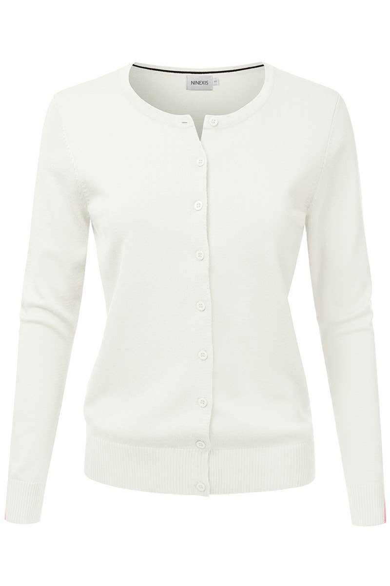 NINEXIS - Vente Cardigan – femme - AWOCAL310_Chandail à manches longues en tricot doux boutonné32