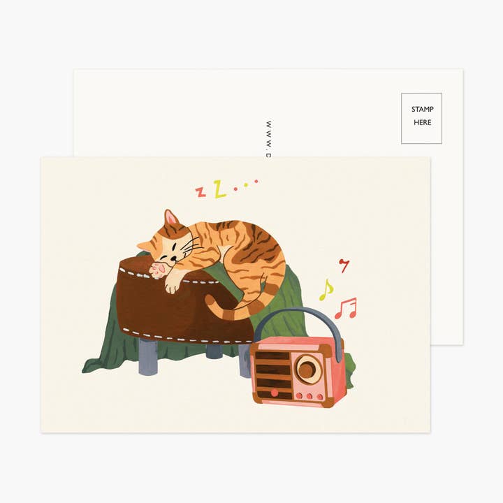 Sleeping Cat on a Chair Postcard for wholesale by Daisy Vibe