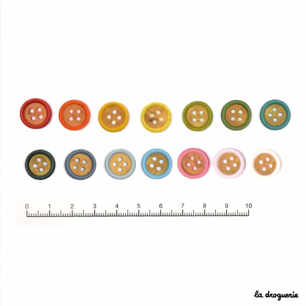 LA DROGUERIE - Wholesale Sewing Button/Snap - "Colored Boxwood" Button 14 mm12