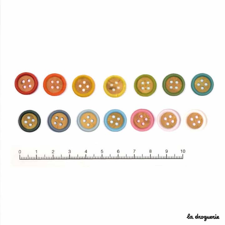 LA DROGUERIE - Wholesale Sewing Button/Snap - "Colored Boxwood" Button 14 mm12
