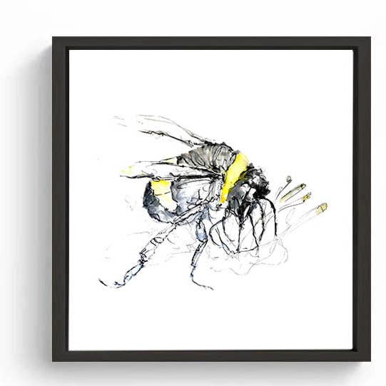 Limited Edition Square Canvas Print Bertie the Bumble Bee for wholesale by Wendy Laverick