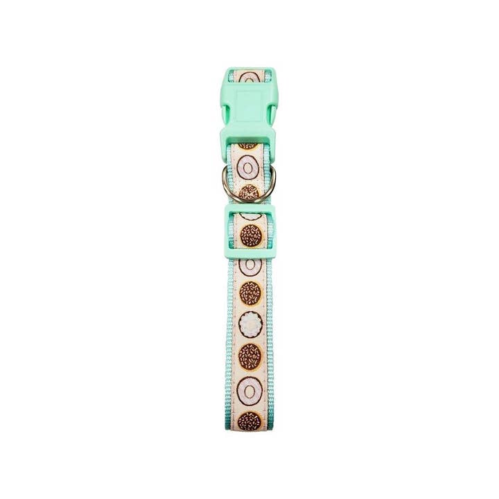 Nylon Collar for Dogs with Embroidered Mint Donut Design for wholesale by Jojo Modern Pets