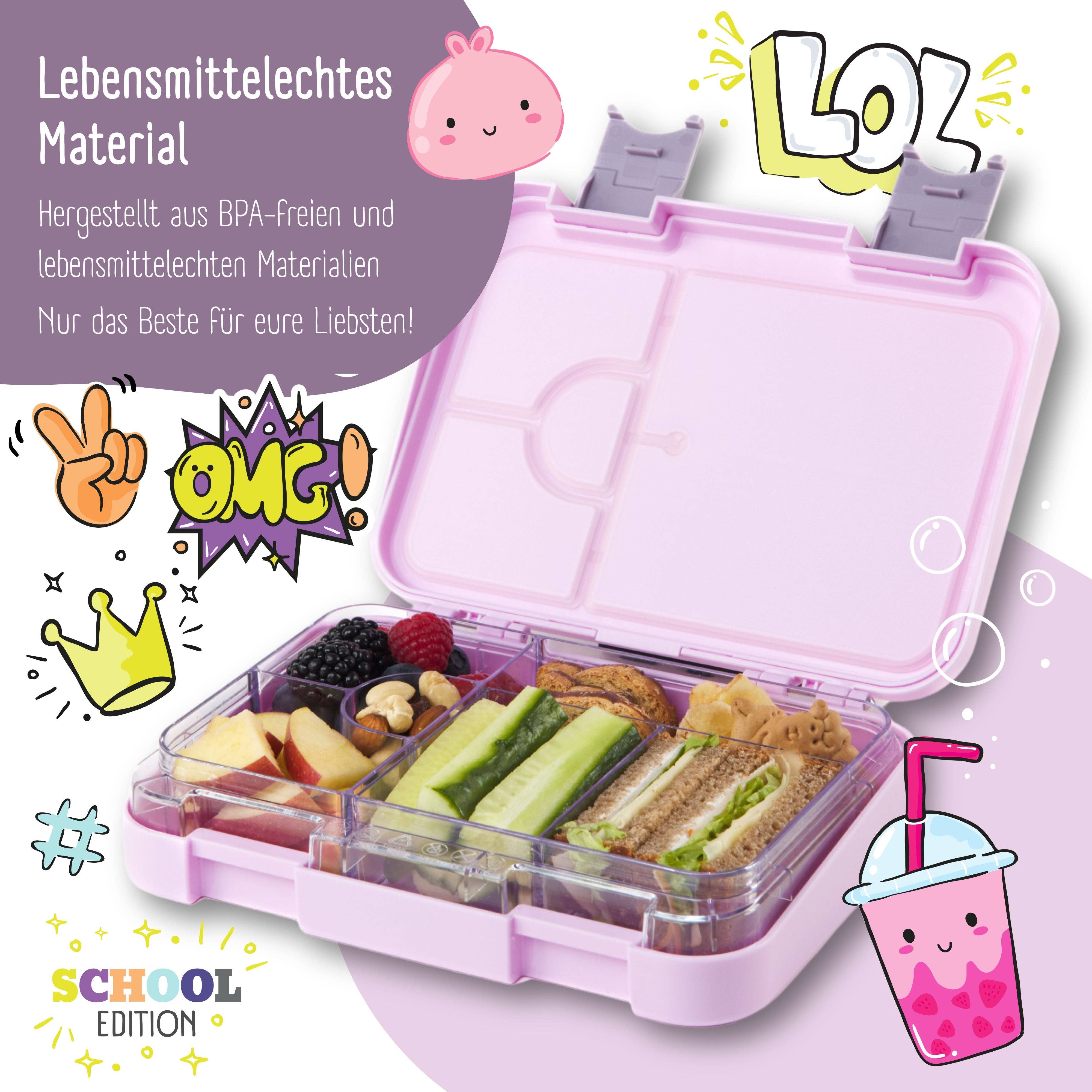BEARFOOT - Wholesale Lunch Bag/Box - Kids - Children's lunch box with compartments, lunch box, bento box - purple2
