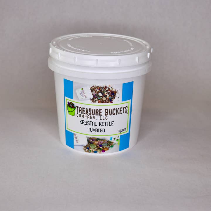 Treasure Buckets Co., LLC – Kit de artesanato DIY - Criança por atacado – Balde de mineração de pedras preciosas Krystal Kettle Tumbled - Cristais