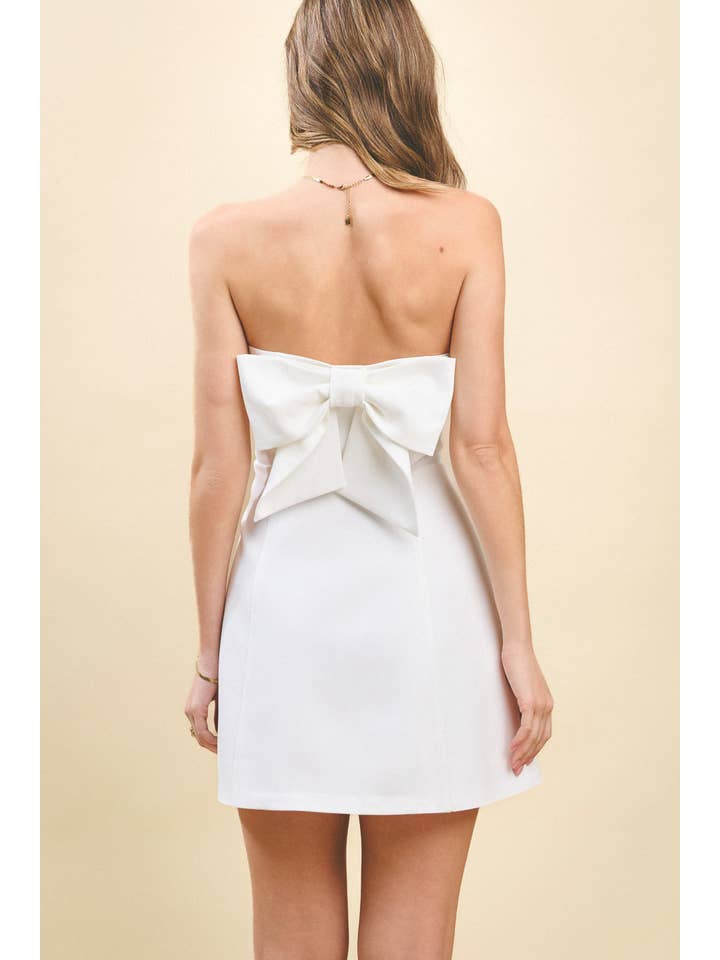 TCEC - Wholesale Dress - Women's - CD05295-Strapless Tailored Fit and Flare Bow Detail Dress8