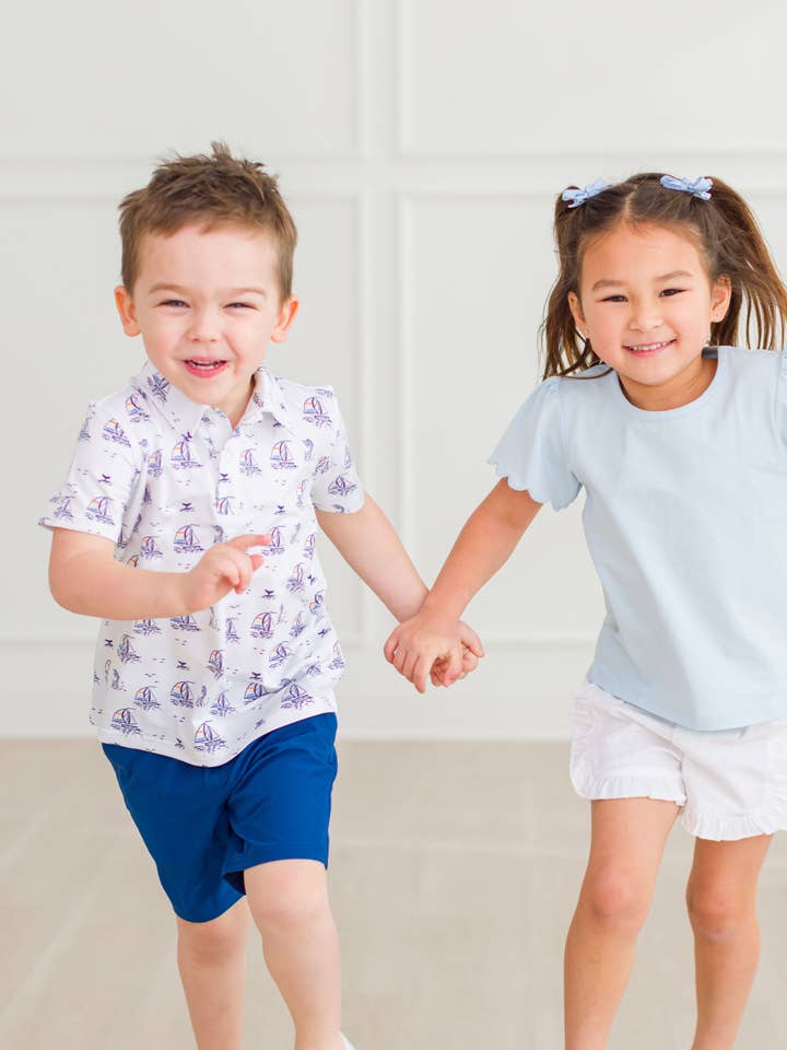 Boys Navy Hybrid Shorts for wholesale on Faire