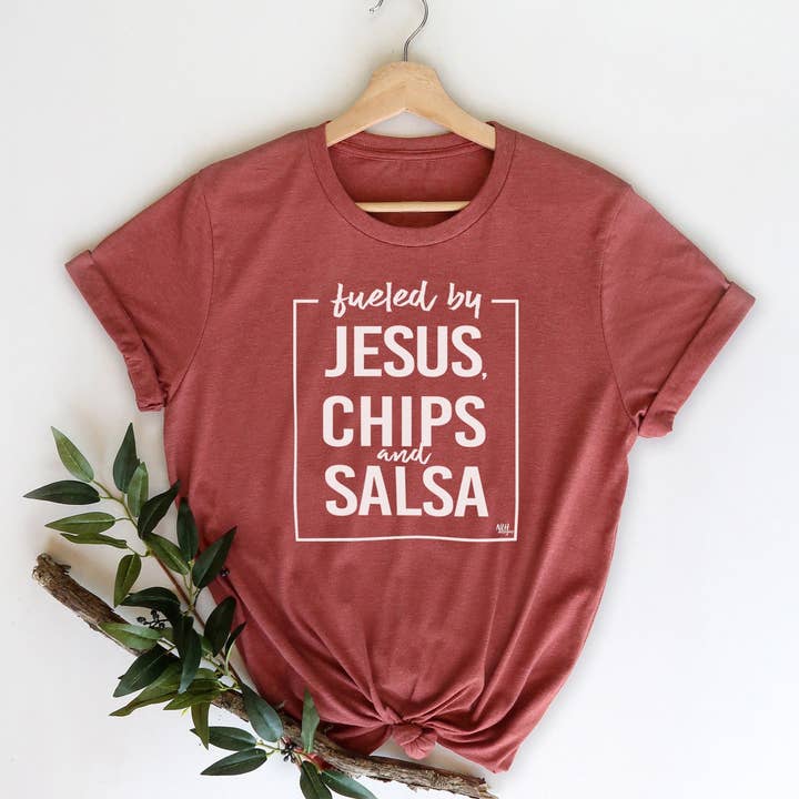 Fueled by Jesus, Chips & Salsa Short Sleeve T-Shirt for wholesale by Never Lose Hope Designs