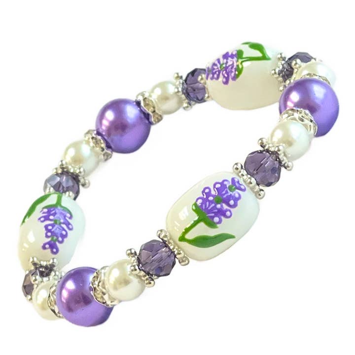 Fiona Accessories - Vente Bracelet de perles - Bracelet en forme de rose lavande, oeillet, jasmin, mayflower12