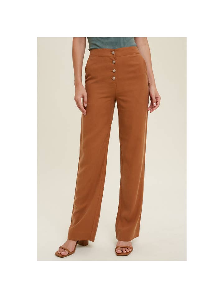 Wishlist Apparel - Wholesale Pants - Women's - BUTTON-UP DETAIL PANTS WITH POCKETS / WL22-7324