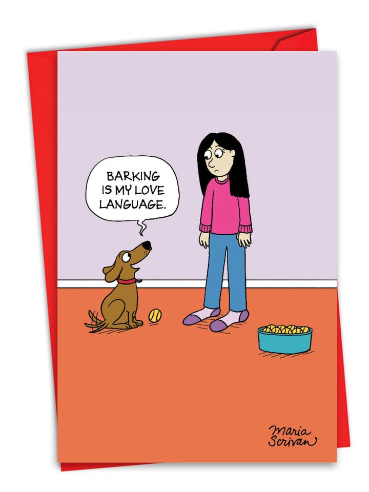 Carte de Saint-Valentin 1 carte - Langage d'amour des chiens pour la vente par NobleWorks