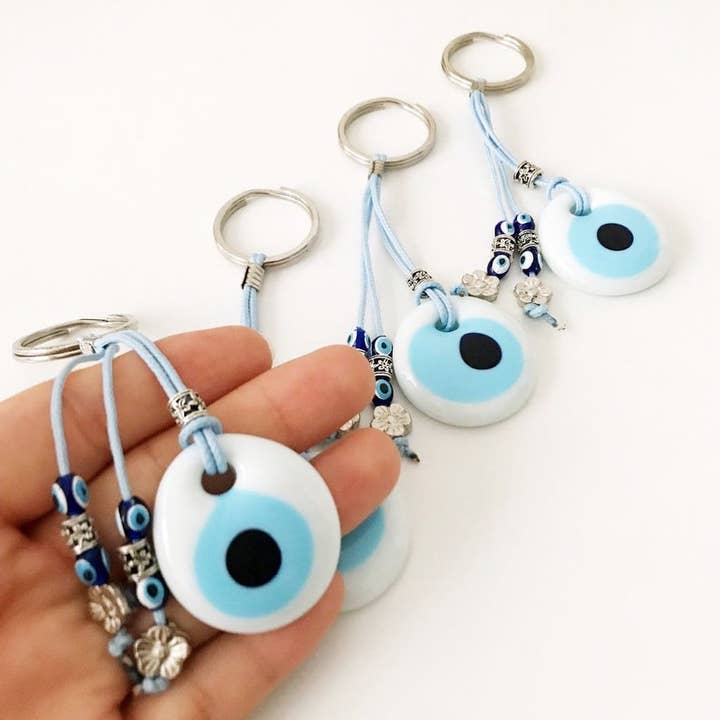 Evileyefavor – Großhandel Schlüsselanhänger – Damen – Weißer böser Blick Schlüsselbund1