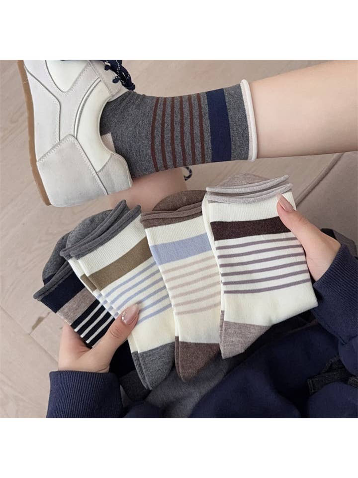 Rufia - Randiga Crew-strumpor för vardagsbruk för wholesale av Funkyrel® Atzbranding Limited