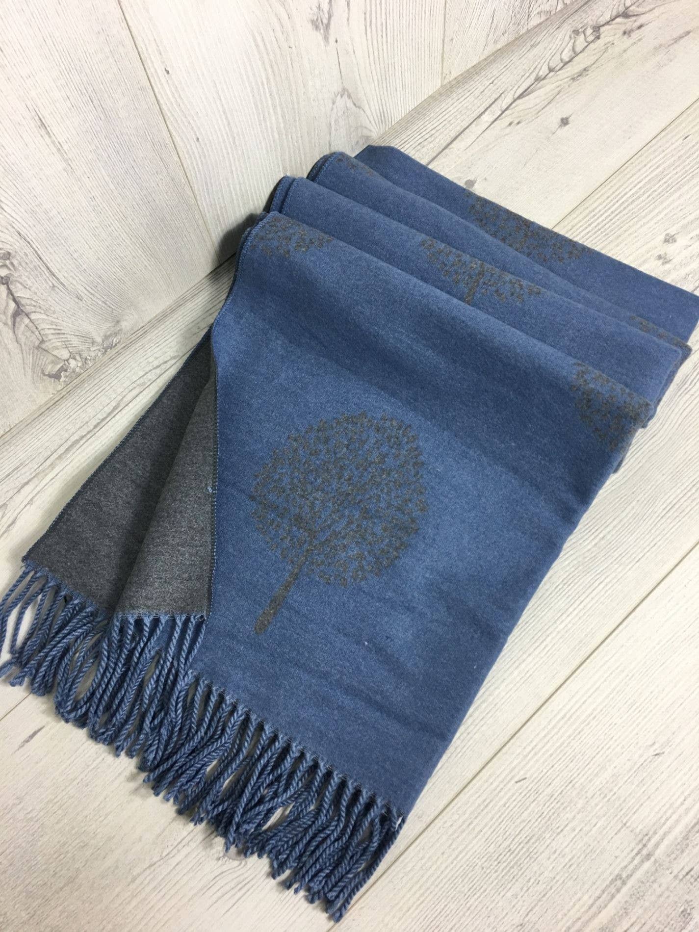 Blue IRS-024C 2 Sided Tree Scarf 60cm x 190cm for wholesale on Faire2