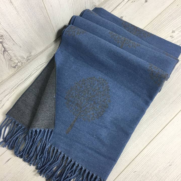 Blue IRS-024C 2 Sided Tree Scarf 60cm x 190cm for wholesale on Faire2