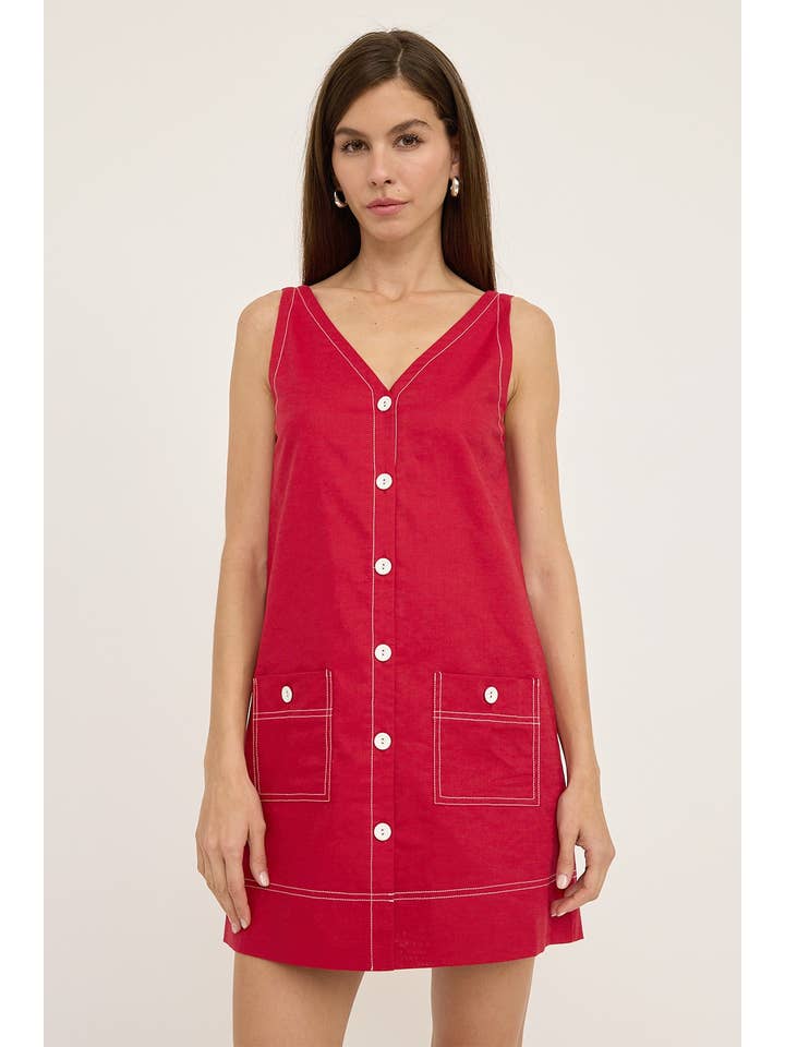 RAISONNEL - Wholesale Dress - Women's - Contrast Stitch Mini Dress - RD11027