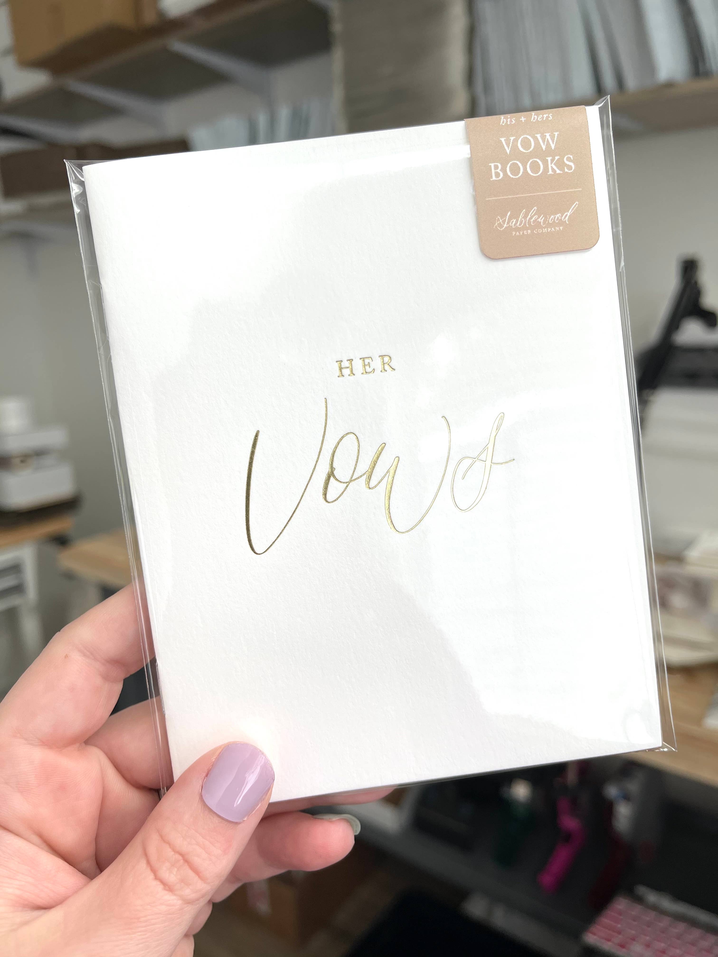 Sablewood Paper Company - Wholesale Journal/Diary - Gold Foil Vow Books – Set of 2 (Wedding)1