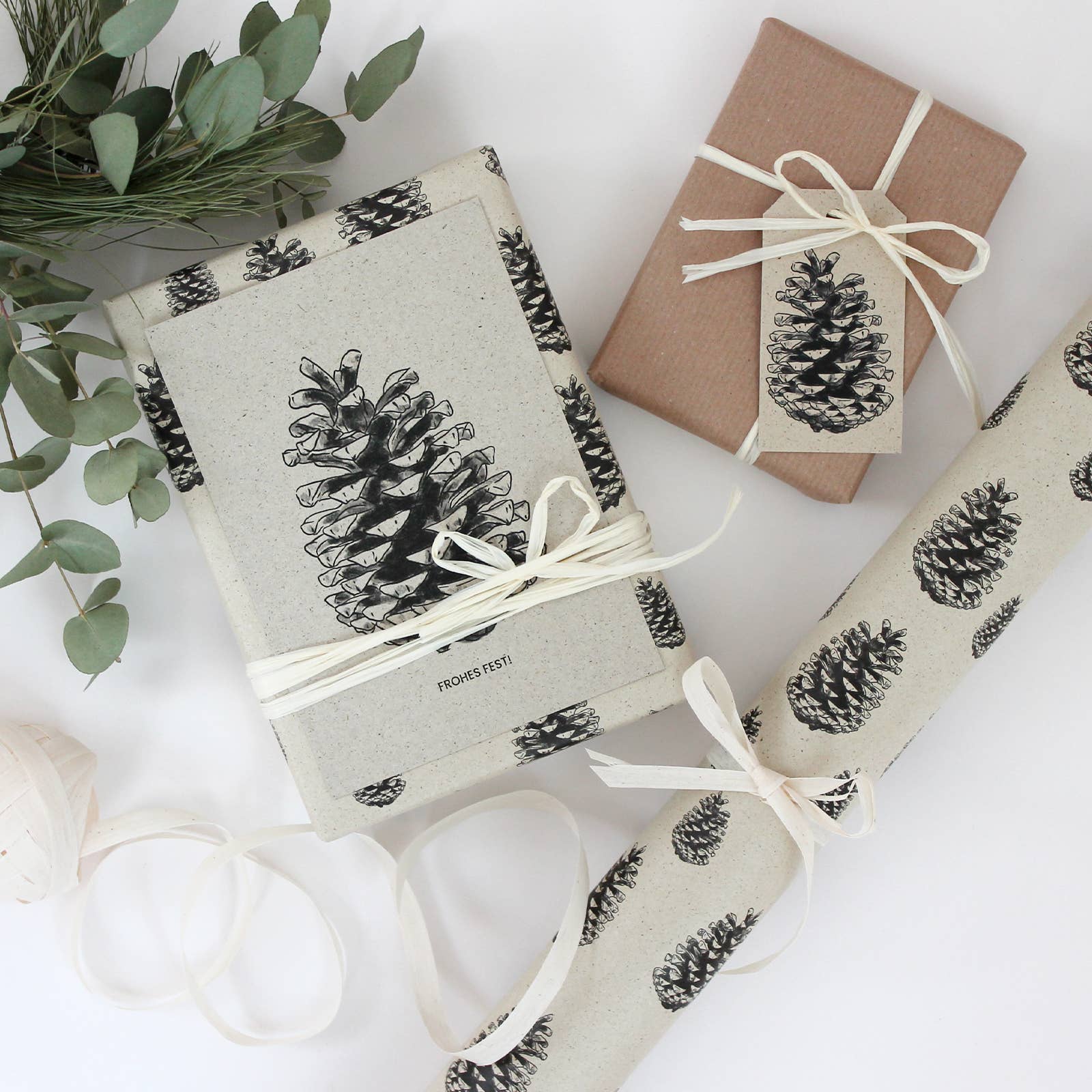 NOA Papeterie - Vendita all'ingrosso Carta da regalo in fogli - Fiocco in carta regalo in carta erbosa, 50x70 cm, coni3