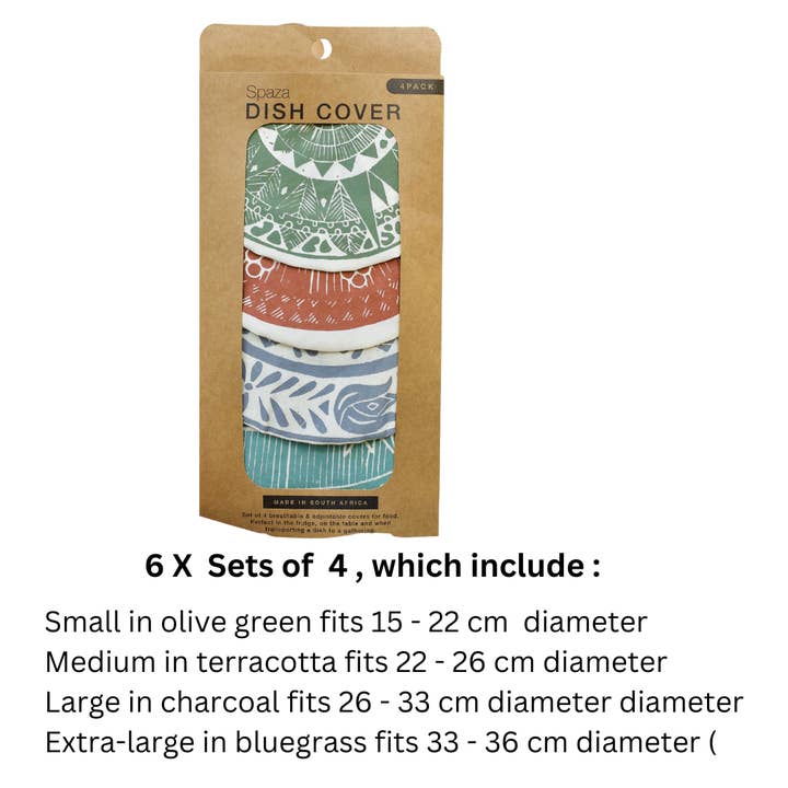 Spaza Store - Wholesale Food storage wrap/bag - RETAIL STARTER PACK - Dishcover Multi Pack in Safari Design2