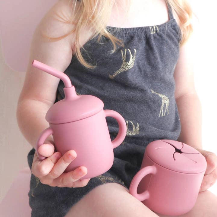 Sippy Cup with Straw, Spill-Proof & Anti-Stain - Dusty Teal for wholesale on Faire8