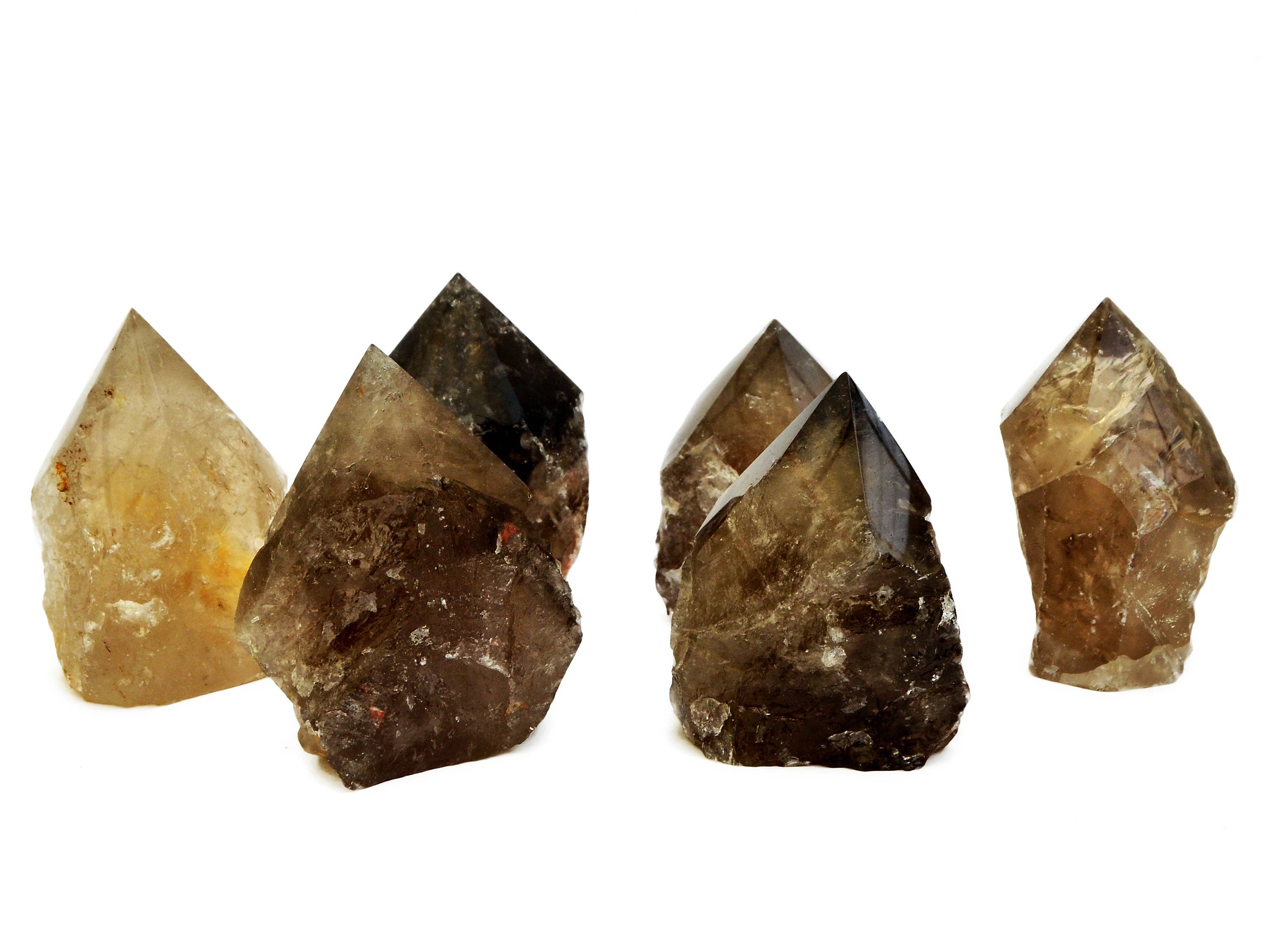 Kaia & Crystals - Wholesale Spiritual Stone/Crystal - Smoky Quartz Semi Polished Points Extra Quality (Brazil) 1 Kg Lot (4-5 Pcs)8