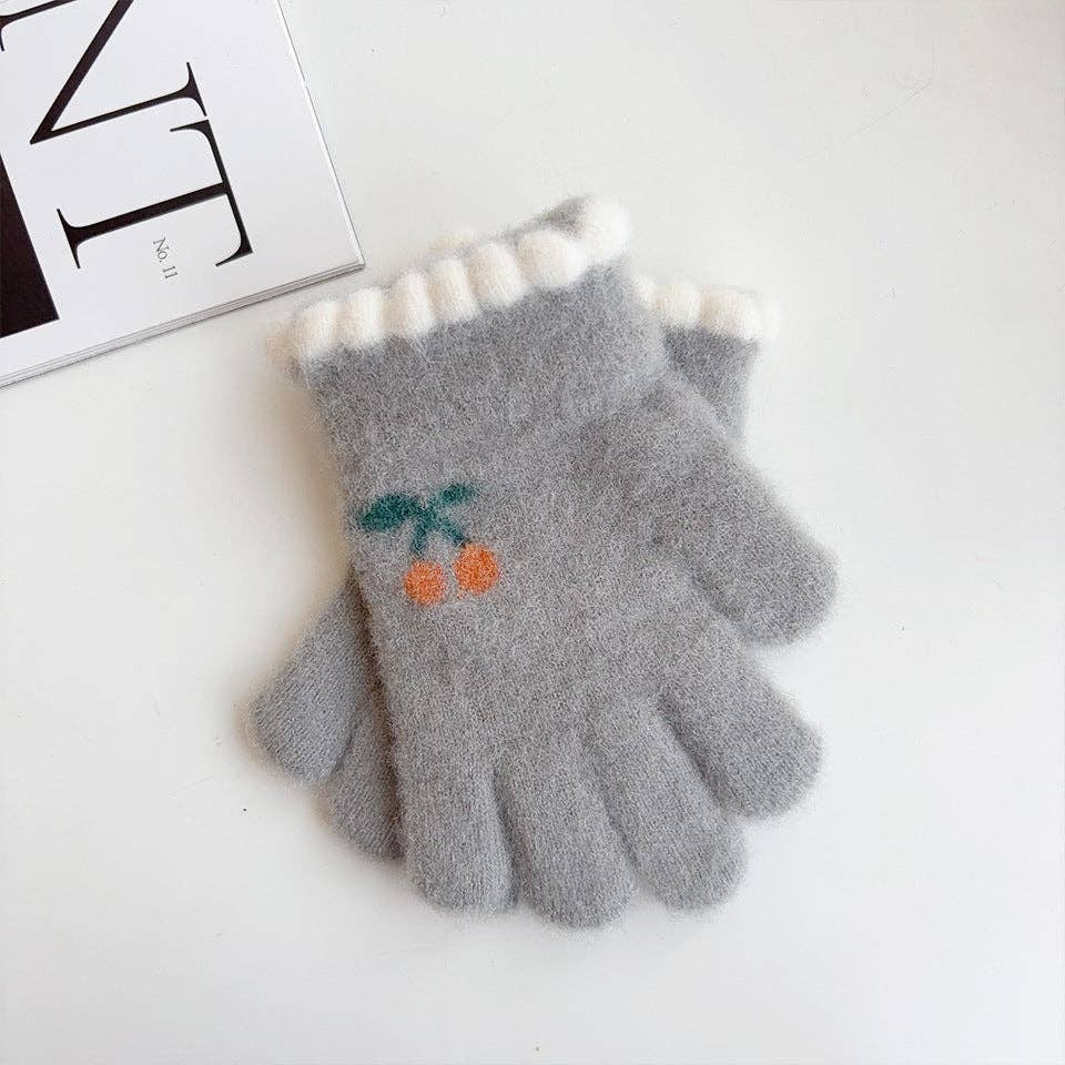 Little Trendy - Wholesale Gloves - Women's - Sweet Cherry Warm Gloves Five-Finger Gloves4