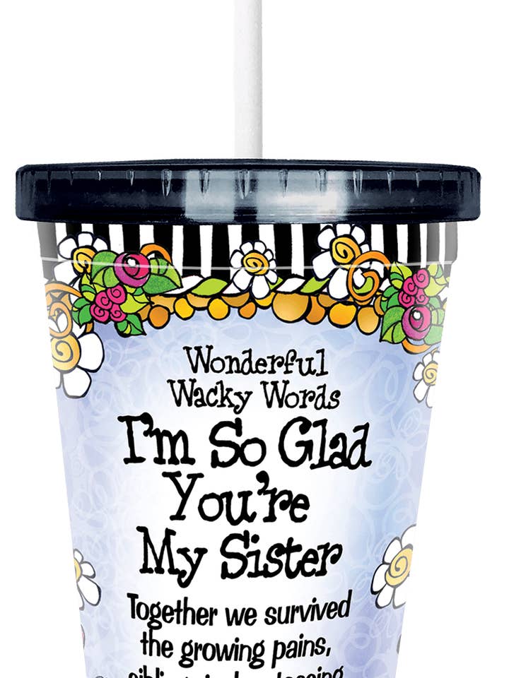 Felice di essere mia sorella (parole) tazze COOL per la vendita all'ingrosso da parte di Suzy Toronto Wholesale