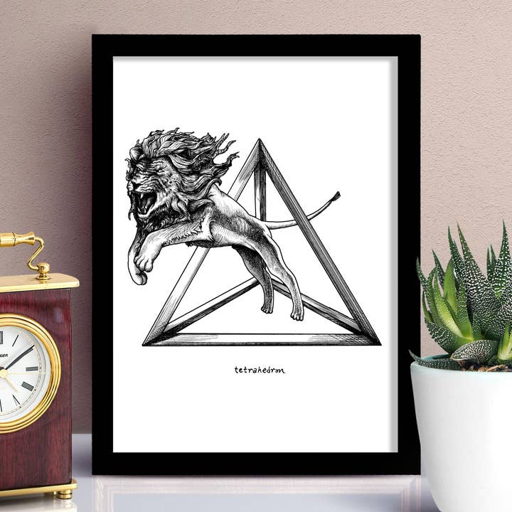 Lion tétraèdre pour la vente par Point 506