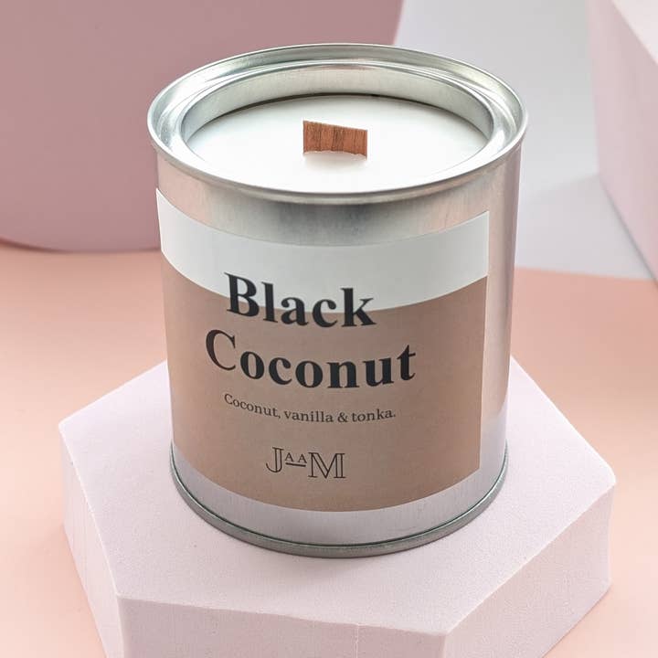 JaaM – wholesale Jar/filled candle – Black Coconut Wood Wick Candle Vanilla Coconut Scent Candle 0