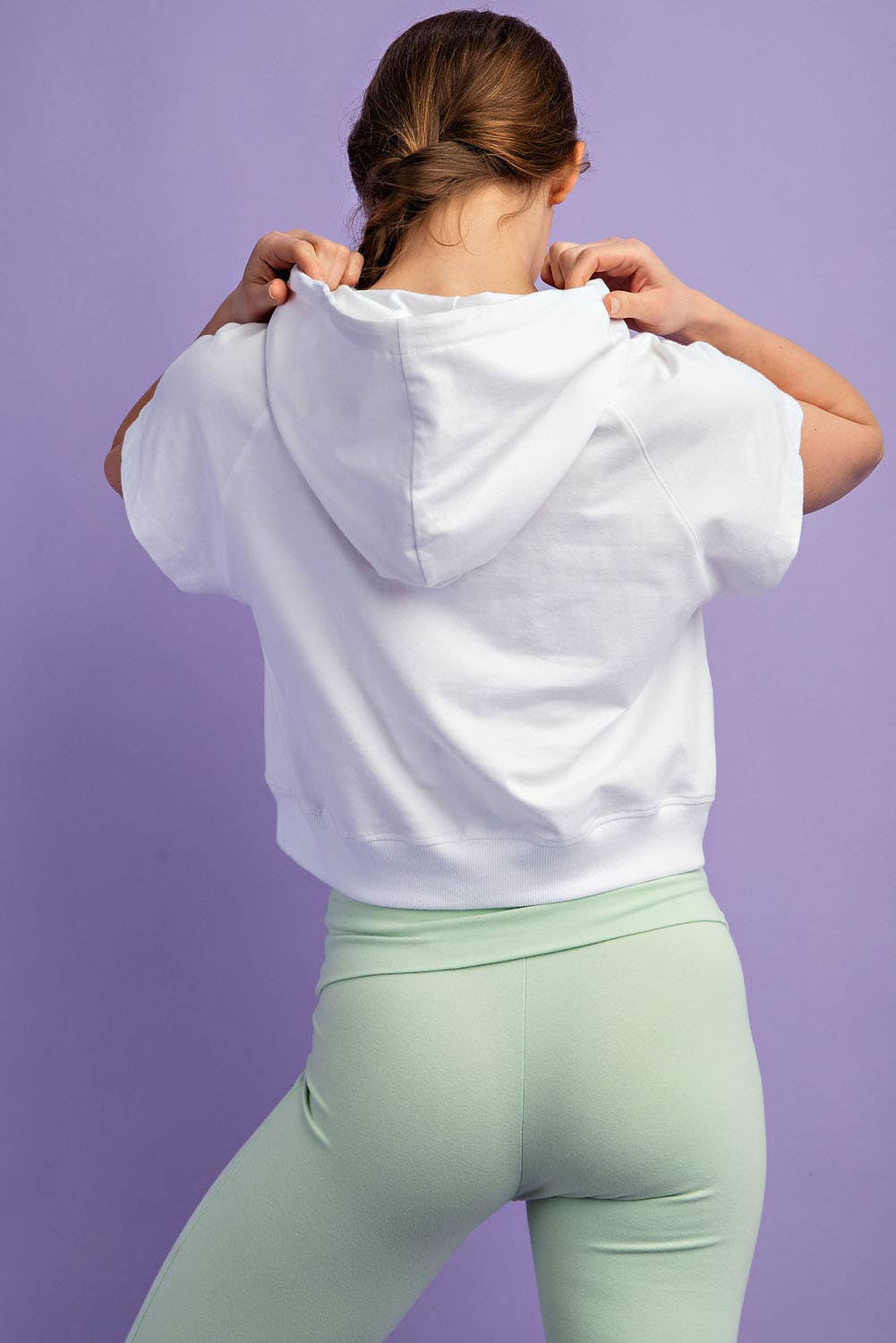 Rae Mode - Wholesale Hoodie - Women's - COTTON LYCRA SHORT SLEEVE HOODIE TOP15