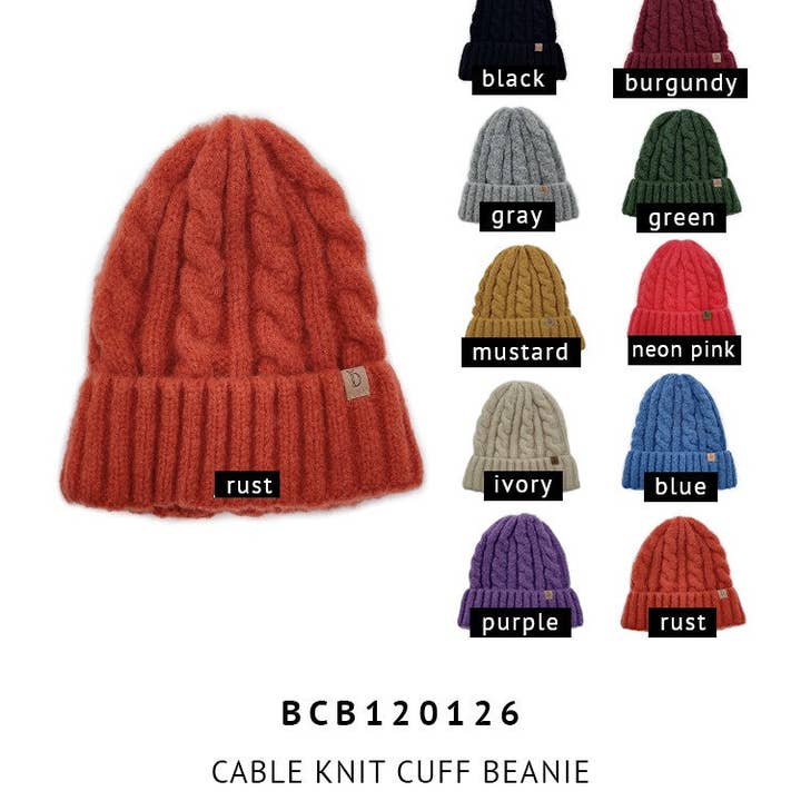 Do Everything In Love® - Wholesale Beanie - Dames - Muts met kabelgebreide manchet6