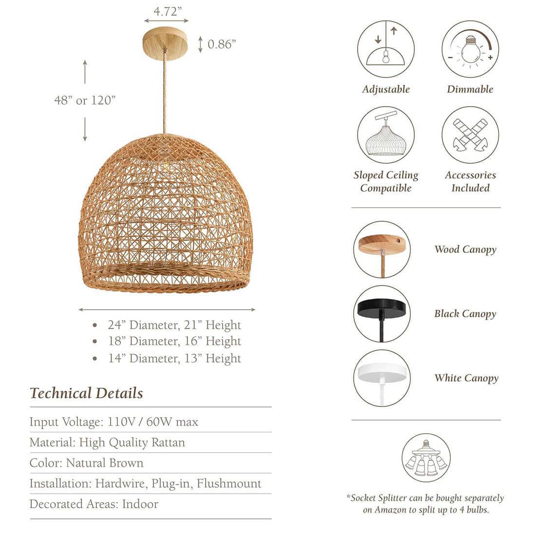 Rowabi - Wholesale Chandelier/Hanging Light - Lumiere Rattan Pendant Light3