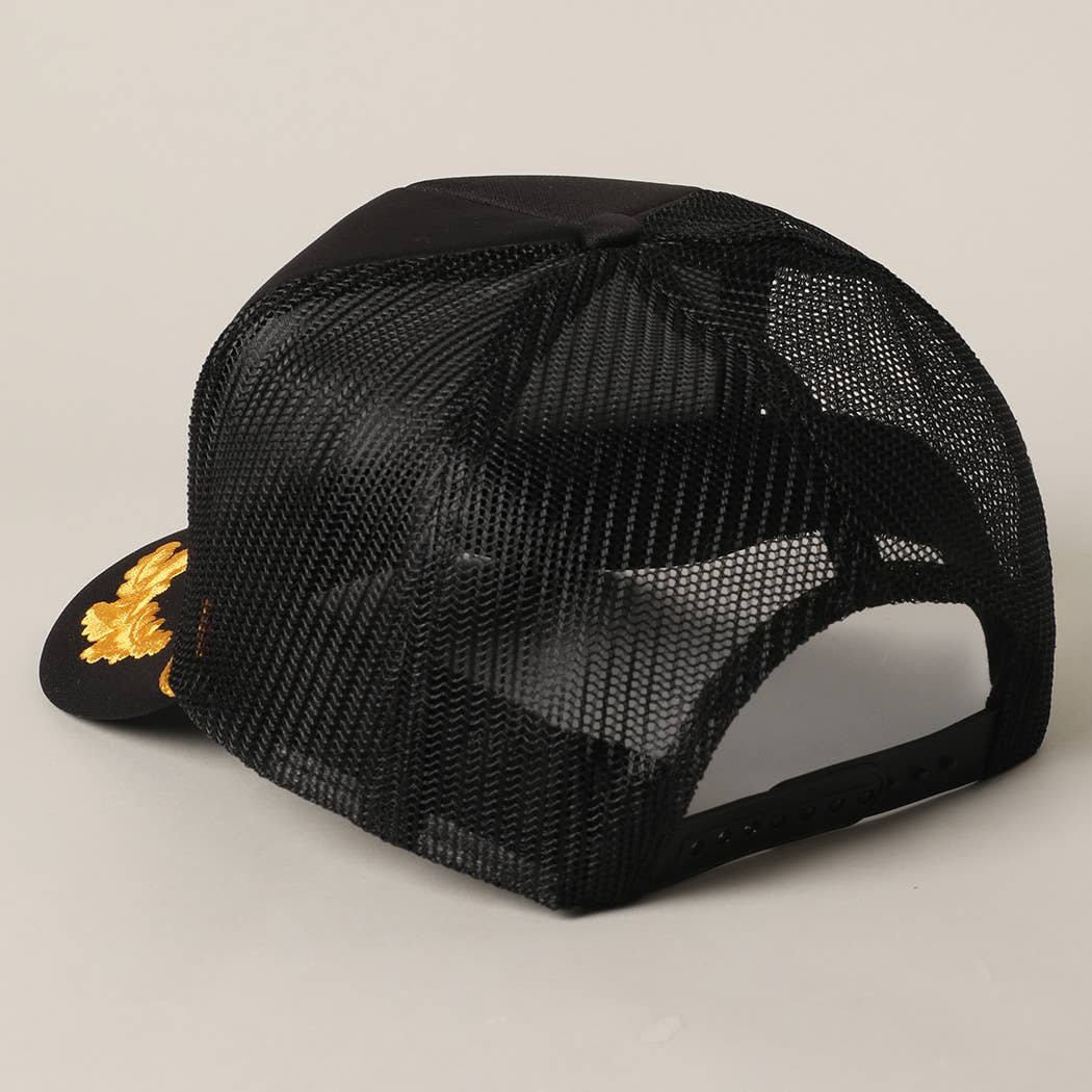 BLKGD Kiss Me Cowboy Text Foam Mesh Back Trucker Hat for wholesale on Faire4